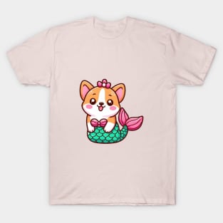 Kawaii corgi girl mermaid T-Shirt